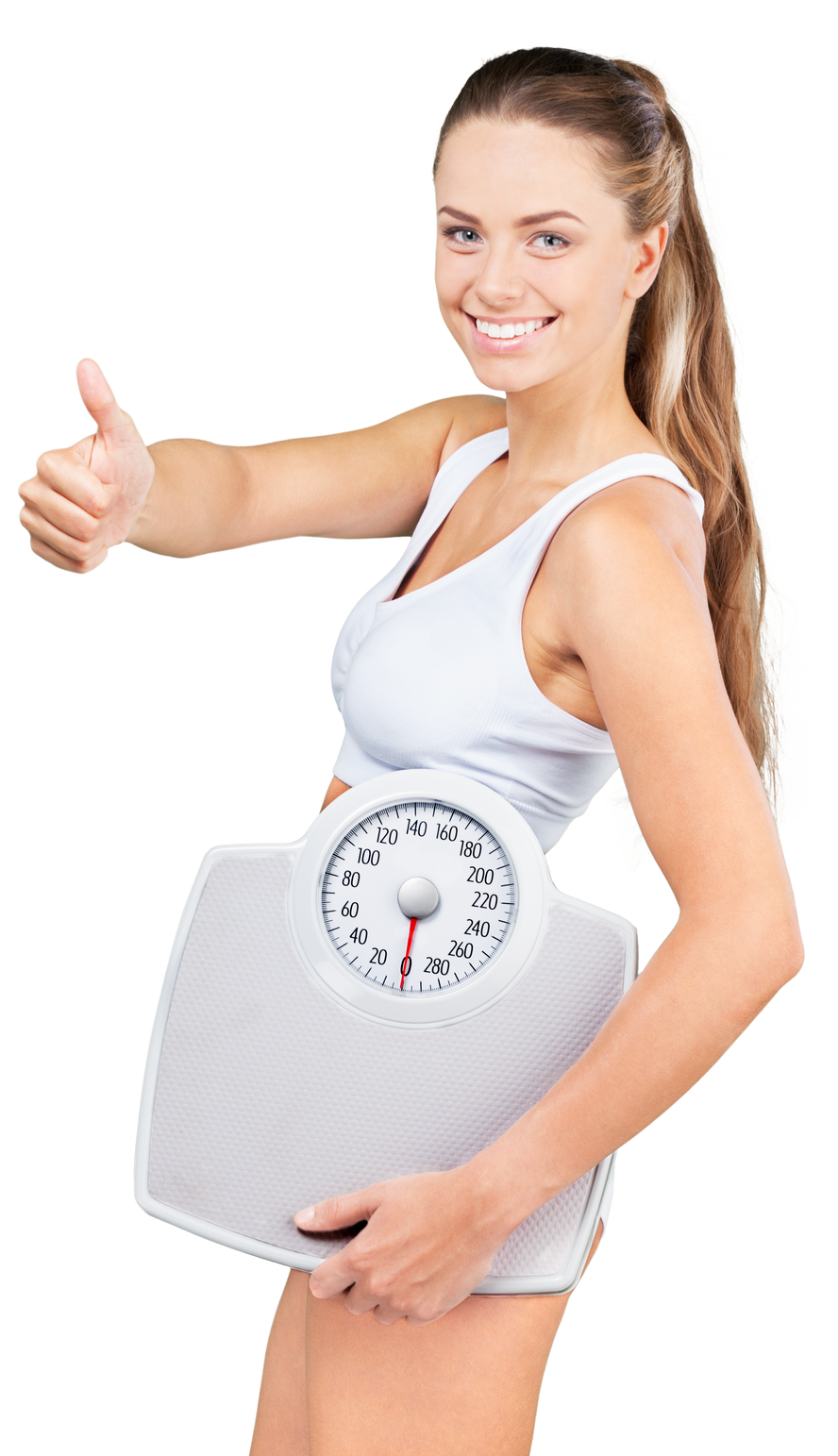 Woman Holding a Weight Scale